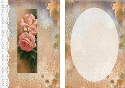 Broderie Anglaise Lace with Peach Roses A5 Insert