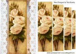 Broderie Anglaise Lace with Cream Roses