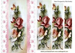 Cream Pink Roses with Broderie Anglaise & Pearls