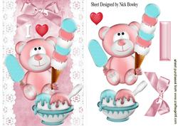 I Love Ice Cream, with Cute Little Teddy