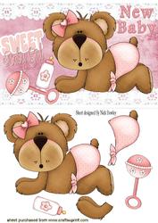 Cutie Baby Bear for a Girl with Bottle