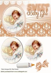 Sweet Baby Girl in Peach/lemon Oval Pyramids