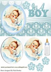 Sweet Blue Eyed Baby Boy Oval Pyramids