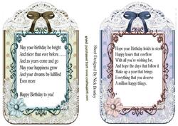 Birthday Verses in Lace and Floral Frame Inserts