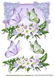 Pretty Butterflies with Summer Flowers