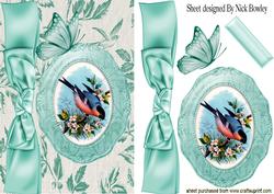 Pretty Bird in Oval Frame with Big Bow