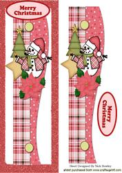 Lovely Snowman with Poinsettia Tall Dl