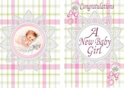 Baby Girl on Lace Flower A5 Insert