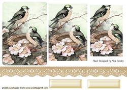 Song Bird with Peach Flowers and Lace, Pyramids