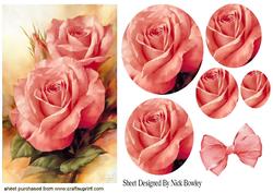 Peach Roses Pyramids, with Organza Bow