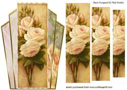 Art Deco Frame with Peach Roses Pyramids