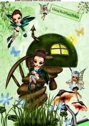 Cute Little Faeries in the Faerie Glenn A4 Topper