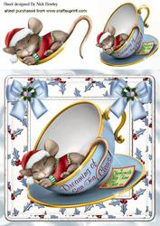 Mouse Dreaming of San_tea Claws in Teacup 8x8