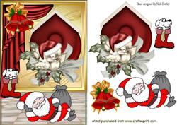 Time to Wake Up Santa! Cute Robin in Birdhouse