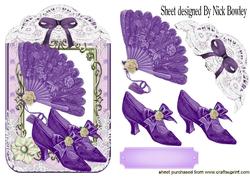 Pretty Lace Purple Vintage Fan & Shoes