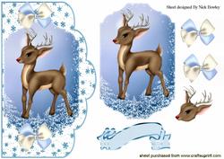 Little Deer in the Snow Topper and Card Front