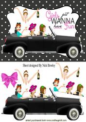 Girls Night Out in a Car in Polkadot Frame