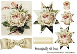 Pink Roses Star Pyramids with Cream Bow