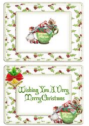 Peppermint Joy, Cute Mice, A5 Insert with Verse