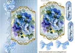 A Bouquet of Lilac/blue Flowers with Bows