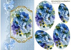 Bouquet of Lilac/blue Flowers Oval Pyramids