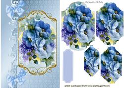 Blue and Lilac Flowers Bracket Pyramids with Bows