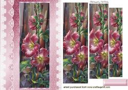 Pink Garden Flowers with Lace Pyramids