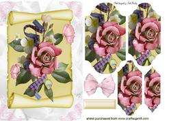 Roses on a Scroll with Butterflies Bracket Pyramids