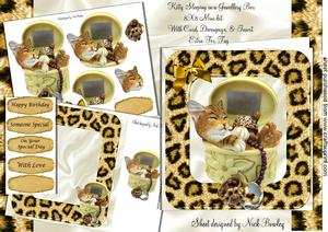 Kitty Sleeping in a Jewellery Box 8x8 Mini Kit