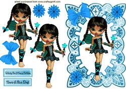 Cute Little Fairy in Pretty Turquoise Frame