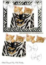 Kittens in Leopard Frame with Matching Handbag
