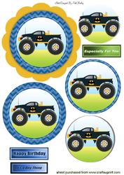 4 Wheel Monster Truck Circle Pyramids