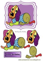Toony Rainbow Dog in Bracket Frame