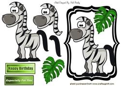 Toony Zebra with Jungle Leaf