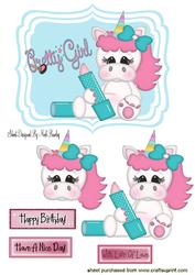 Pretty Girl! Unicorn with Makeup on Bracket Frame