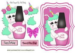 Unicorn with Nail Varnish & Party Hat