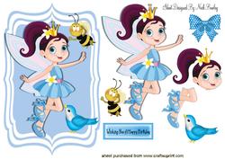 Faerie with Little Blue Bird & Bumble Bee