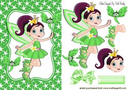Little Faerie in Green Star Frame with Cheeky Butterflies