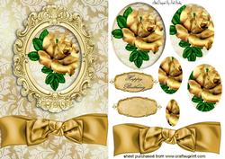 So Elegant, Single Gold Rose, Oval Pyramids