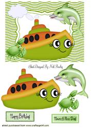 Toony Boat, with Dolphin and Crab