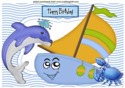 Dolphin with Toony Boat and Little Crab A4