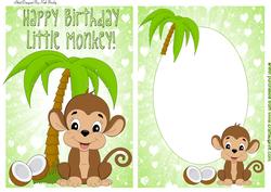 Happy Birthday Little Monkey, Card & Insert