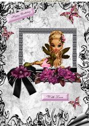 Pretty Little Fairy Laying on Roses A4 Topper