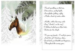 Beautiful Palamino Horse in Snow A5 Insert with Verse