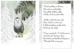 Snowy White Owl in Snow Scene A5 Insert with Verse