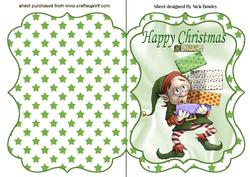 Santas Little Helper with Presents Bracket Card