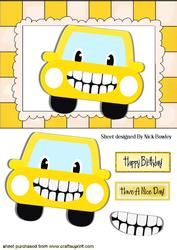 Yellow Toony Car with a Pair of Gnashers