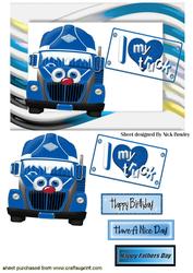 Blue Toony Face Truck, I Love My Truck
