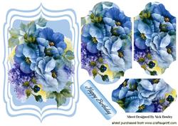 Blue Flower Arrangement Bracket Pyramids