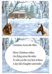 Across the Miles A5 Insert, Horses & Cottage
